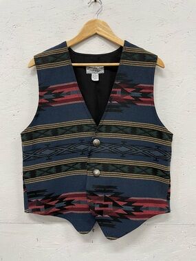 Vintage 90s American Eagle Outfitters Southwest Patterned Woven Vest, Size M